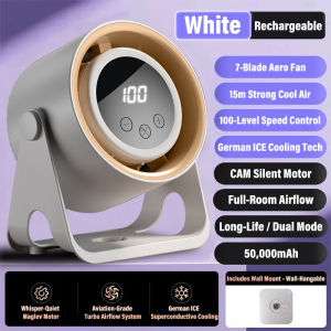 2025 New Upgrade High-speed Quiet Fan 2-in-1 Wall-mounted & Desktop 100 Speed LED Display 90° Adjustable Angle