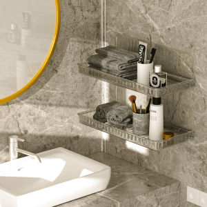 H Alat penyimpanan dapur bilik mandi telus mudah