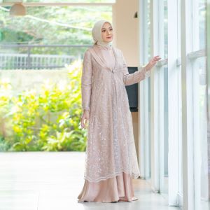 Gamis Kaluna Jumbo 2 in 1 Kondangan Mix Brukat Muat BB 120Kg Paling Laris L XL XXL 3XL 4XL 110 140