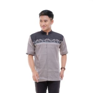 Baju Koko bordir lengan pendek bahan katun new series