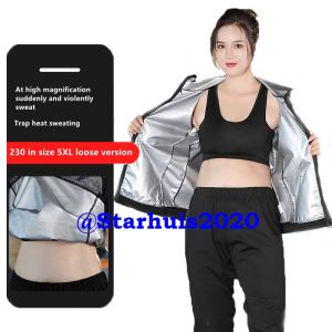 Jacket sauna hoodie sweat jacket penurun berat badan untuk lari dan olahraga bahan elastis