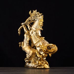 34CM Gốm Ngựa nhà vật dụng trang trí phong thủy Làm Giàu may mắn phong cách Trung Quốc phước lành phòng khách hiển thị quà tặng tân gia Tủ TV trang trí