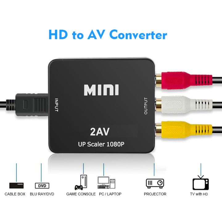 HDMI Ke RCA AV/CVBS Adapter Penyesuai HD 1080P Penukar Video Mini