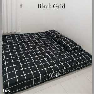 sprei seprai murah kotak kotak bantal guling set singe motif modern ukuran 120 x 200 x20