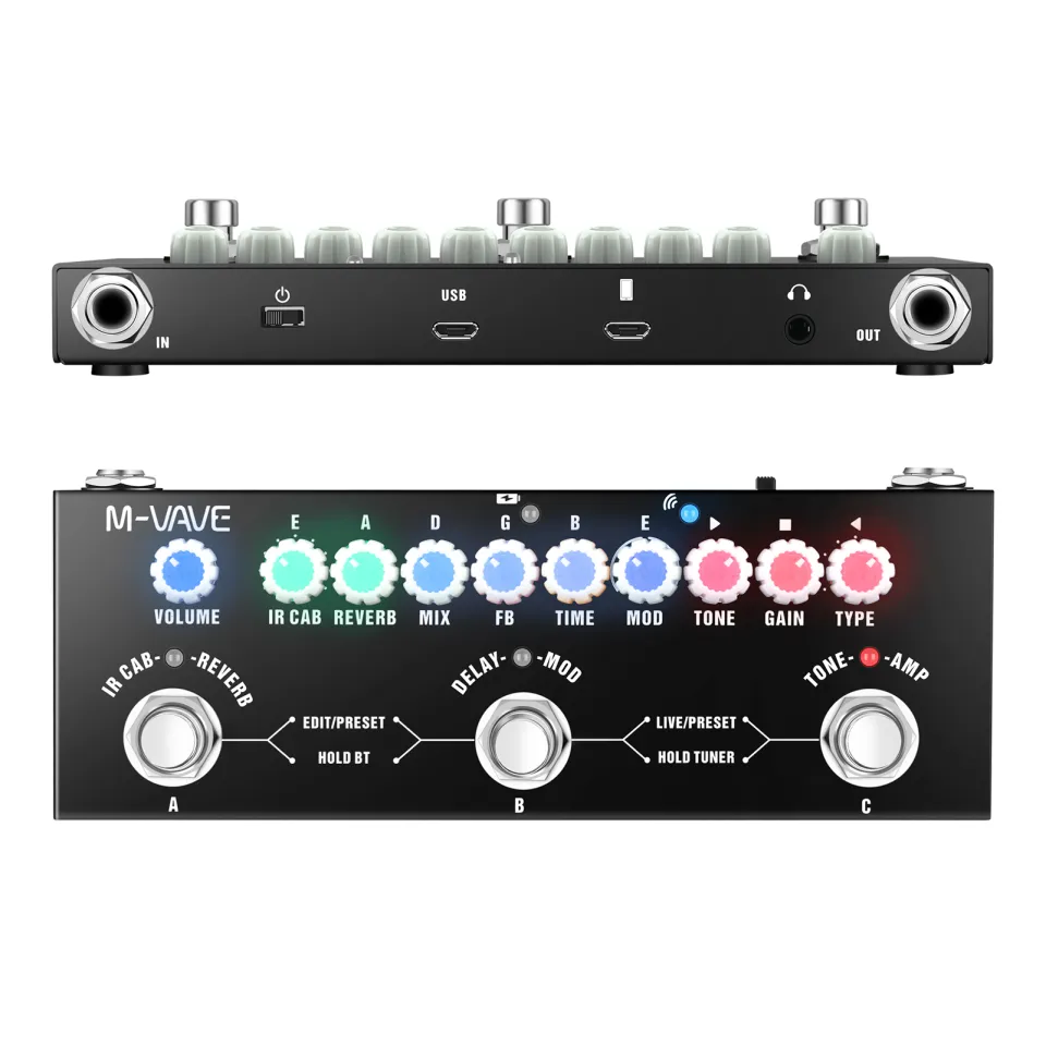 M-vave Cube BABY AC Rechargeable Multi Effects Pedal For Electric Acoustic Guitar Recording Audio Interface Function