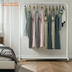 VNS-011 Xả Kho Sào Kệ Xào Trưng Đồ Shop Giá Kệ Treo Quần Áo Sào Sắt 1 Tầng Treo Đồ Shop Nữ Chân Chữ T.