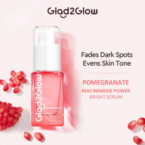 Glad2Glow Pomegranate Niacinamide Power Bright Serum 17ml Fade Dark Spots & Blemishes Even Out Uneven Skin Tone Antioxidant Brightening Facial Essence Hydrating Glow Boost Serum For Dull Complexion
