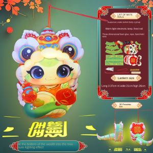CSQ63 Traditional Chinese Snake Portable Lantern Glowing Vintage New Year Luminous Lantern DIY Material Bag Shaking Snake 2025 Snake Year Lantern Home New Year Ornament