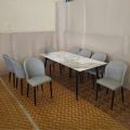 Belilah 1+8 Set Dining Table Premium Chair Meja Kerusi Makan Sintered Stone Table Cafe Restaurant. 