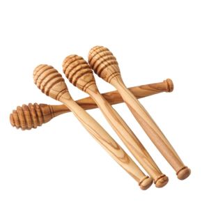 FUNG Handmade Wooden Honey Dipper 10/15/16cm Natural Wood Honey Dipper Stick Eco-Friendly Elegant Simple Design Honey Stirrer Spoon For Jars