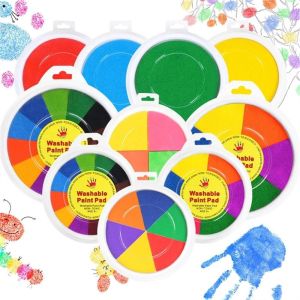 SUPERRR Kids Toy Painting Supplies Card Making Non-toxic for Child Washable Paint Ink Pad Finger Painting Inkpad Printing Mud DIY Finger Painting