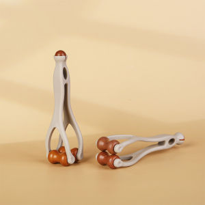 Wooden Acupressure Finger Massager Meridian Relief Massage Roller Hand Training Device Finger Massage Clip Hand Slimming Tool 原木手指按摩器