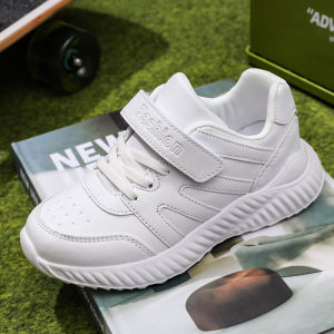 25 New Year childrens white shoes boys white sports shoes kindergarten students travel shoes big childrens and girls running shoes
