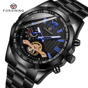 Đồng Hồ Forsining Chính Hãng Đồng Hồ Cơ Tự Động Tourbillon Cho Nam Dây Thép Không Gỉ Bộ Xương Sang Trọng Thời Trang Mới