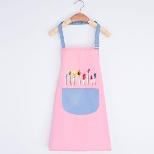 Kids Art Apron Waterproof Smock Long Sleeve Fabric Cartoon Animal Mess Free Craft Painting Baking Kitchen