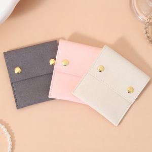 NOVELLEO Microfiber Velvet Mini Jewelry Display Bag Foldable Small Necklace Ring Packing Bag Portable Container Earrings Organizer Women