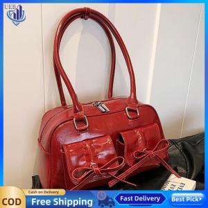 [Ueb Wholesale Center]Women Casual Hobo Bag with Bow PU Leather Crossbody Bag for Daily Use and Shopping Trips