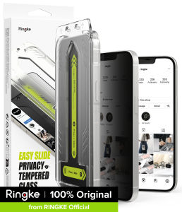 Ringke สไลด์ง่ายกระจกเทมเปอร์ความเป็นส่วนตัว [2แพ็ค] เข้ากันได้กับ [Apple iPhone 16e] ปกป้องหน้าจอกับเครื่องมือติดตั้งคุณภาพ HD ความแข็ง9H กระจกเทมเปอร์ตัวกรองความเป็นส่วนตัวฟิล์มโพลาไรซ์