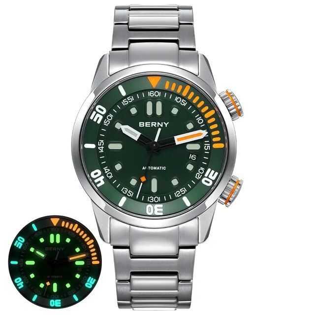 BERNY 20Bar Diver Automatic Watch For Men Miyota 8215 Super