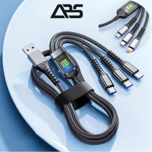 Kabel Data Charger Fast Charging 3 in 1 Kabel Lightning Micro USB Type C Black for Android IOS Type-c