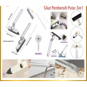 Sikat Pembersih Putar 3in1 Toilet Sikat Celah Dapur Kamar Mandi 360 Derajat Serbaguna D02