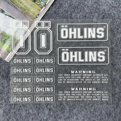 For OHLINS Shock Absorber Modified Sticker Motorcycle Motorcycle Reflective Transparent Bottom Decal