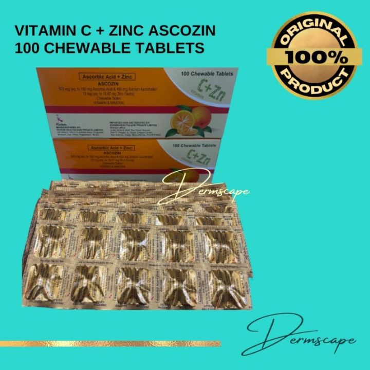 Vitamin C Zinc ASCOZIN 100 Chewable Tablets Lazada PH