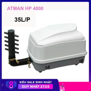 Máy Sủi Oxy Atman HP-4000 (20W 35L/P) 10 Vòi - Siêu Bền Cho Hồ 4-6 Khối!