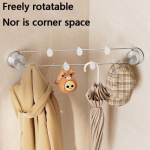 CHAOSON No Punching Suction Cup Row Hook Non-Marking With 7 Hook Stainless Steel Storage Rack Universal Detachable Sundries Storage Hook For Coats Hats