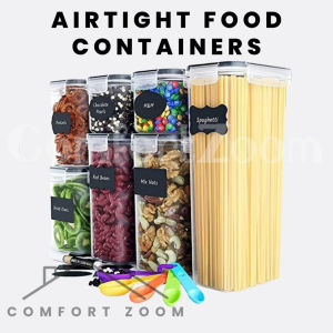 Airtight Food Storage Containers with Easy-Lock Lids – BPA-Free Clear Plastic Cereal Containers