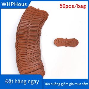 WHPHous 50 cái thẻ da PU làm thủ công với nhãn tình yêu thẻ dệt kim Tự Làm Thủ Công may vá