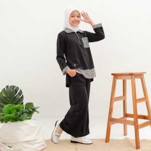 Applekidz Setelan Celana Anak Perempuan Remaja Tanggung Nazwa Black