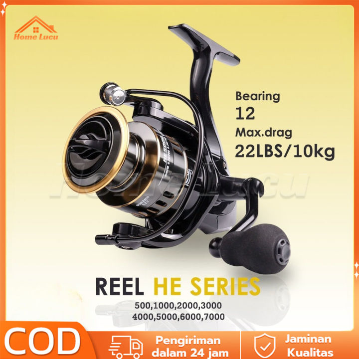 Reel Pancing 10kg HE500 - 7000/ Reel Pancing Murah Kuat Power Handle/ Reel Pancing Laut Tarikan Pancing Metal/ Gulungan Pancing Ikan Logam Metal CNC/ Gulungan Senar Pancing/ Reel Pancing Shima