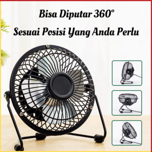 PROMO TERBARU SANHUAI Kipas Angin Meja Portable Mini USB Table Fan Aluminium - A18