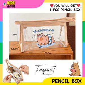 (READY STOCK) Transparent Capybara Waterproof Pencil Box Children Birthday Present Gift 学生文具套装儿童生日礼物奖励 kotak pensel