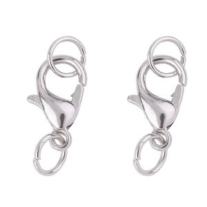 10 Sets 10 12 14mm Lobster Clasps With Jump Ring Connector Bracelet Lock Necklace Chains End Closure for DIY Jewelry Making Findings