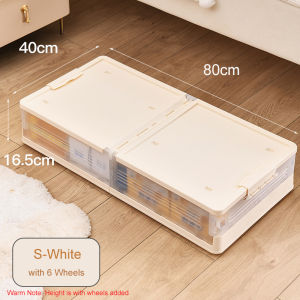 Homy Underbed Storage Box with 6 Wheels Double Sided Folding Under Bed Storage Box Clothes Organizer