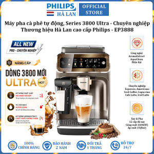 Máy pha cà phê tự động nóng và lạnh chuyên nghiệp Espresso Americano Iced Coffee Capuccino Cafe Latte Iced Latte thương hiệu Hà Lan Philips EP3888 Series 3800 Ultra