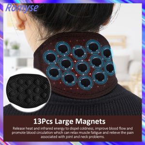 Romyse สายรัดคล้องคอแบบทําความร้อนเอง 9/13 แม่เหล็ก ป้องกันคอบําบัดด้วยอินฟราเรดเพื่อบรรเทาอาการปวด