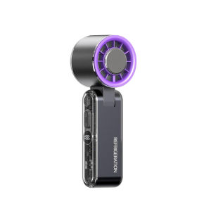 2-In-1 Collapsible Aluminum Alloy Mini Turbo Fan 4000mAh Metal High-speed Handheld Fan 100 Gear Wireless Turbo Fan