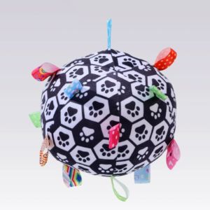 JAYNEBIO Plush Rattle Ball Dog Toy Bite Resistant Aggressive Chewers Training Dog Chewing Ball Cute with Bells Dog Squeak Ball Toys Pet Supplies