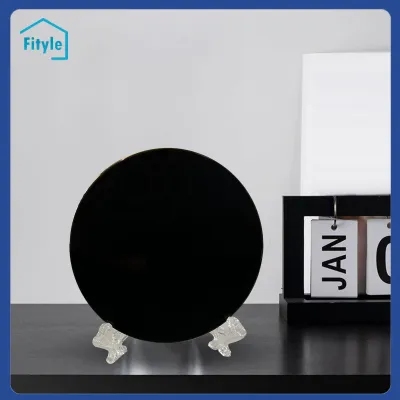 Obsidian Stone Disc Disk Obsidian Scrying Mirror Feng Shui Mirror for Crafts Augury Home Decoration Meditation