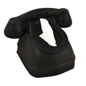 Decorative Telephone Shape Tissue Box Artistic Telephone Form Tissue Holder Sturdy Paper Box for Elegant Living Space