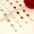 18k Gold Bracelet Woman Non Fading Pawnable Fashion Bracelet Four Leaf Clover Lucky Charm Bracelet. 