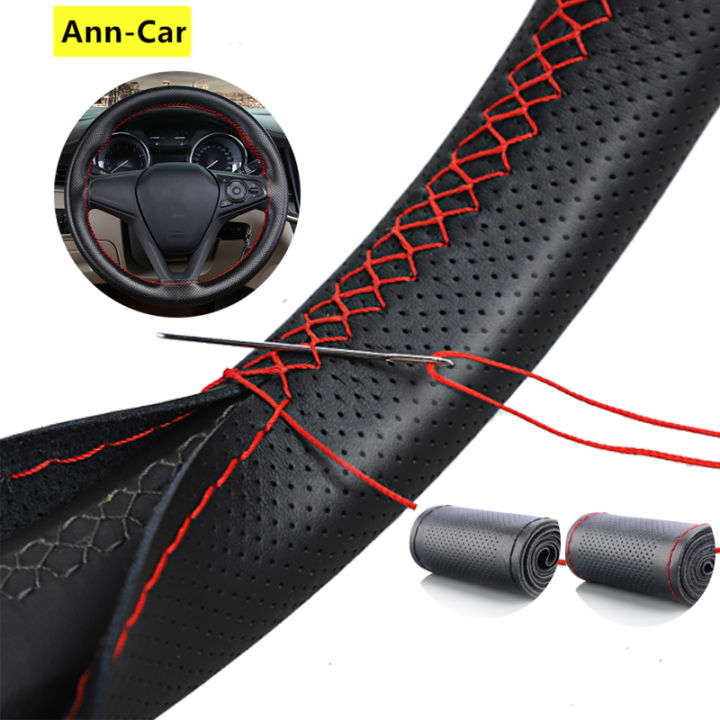 【Ready Stock】Car steering cover Leather Soft Car Steering Wheel Cover