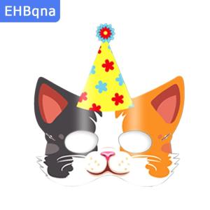 [COD] EHBqna SPORTS หน้ากากแมวลายการ์ตูนสำหรับงานเลี้ยงวันเกิดของเด็กๆอุปกรณ์ตกแต่งงานปาร์ตี้รูปแมวสัตว์เลี้ยงน่ารักของตกแต่งงานเลี้ยงฉลองทารกอุปกรณ์ตกแต่งใบหน้า