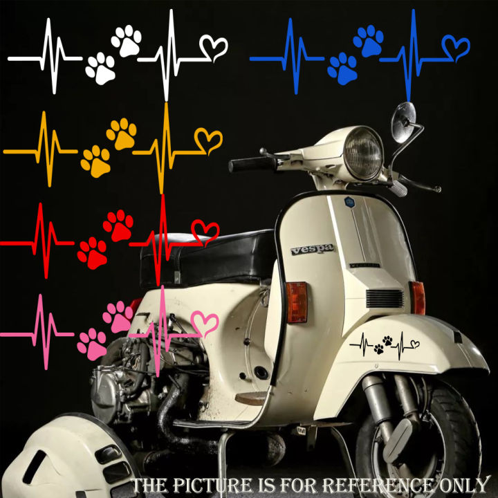 JDM Heartbeat Line Scooter Motorcycle Sticker Motor Bike Helmet Body