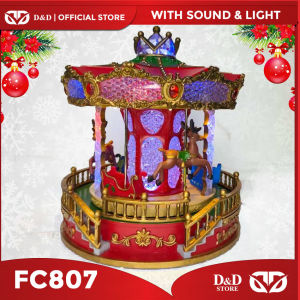 D&D #FC807  Festive large light-up and musical rotating carousel decoration