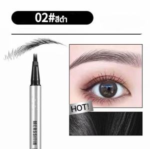 ดินสอเขียนคิ้ว 4 มิติ หัวแปรง 4 แฉก ดินสอเขียนคิ้วเหลว หัวแปรงสี่แฉก ปากกาเขียนคิ้วแบบน้ำ Eyebrows Pencil กันน้ำ ไม่เลอะเทอะ ติดทนนาน กันเหงื่อ