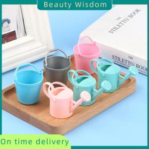 Beauty Wisdom 1Set Dollhouse Miniature Bucket Watering Can Plant Watering Garden Tool Decor